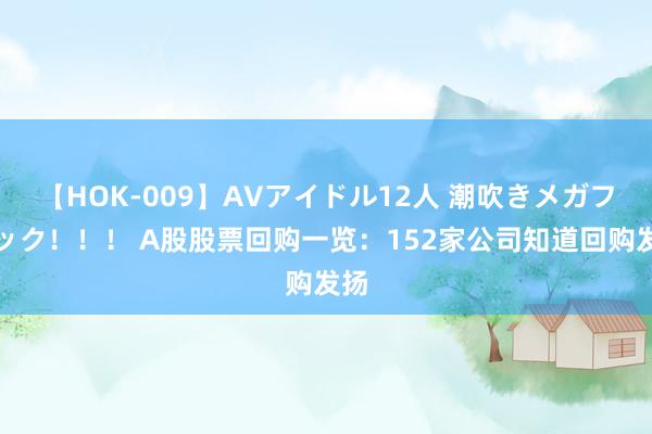 【HOK-009】AVアイドル12人 潮吹きメガファック！！！ A股股票回购一览：152家公司知道回购发扬