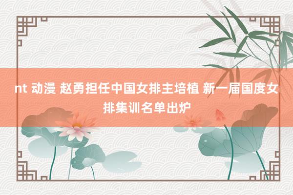nt 动漫 赵勇担任中国女排主培植 新一届国度女排集训名单出炉