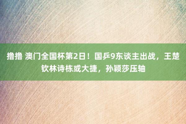 撸撸 澳门全国杯第2日！国乒9东谈主出战，王楚钦林诗栋或大捷，孙颖莎压轴