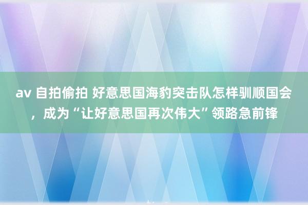 av 自拍偷拍 好意思国海豹突击队怎样驯顺国会，成为“让好意思国再次伟大”领路急前锋