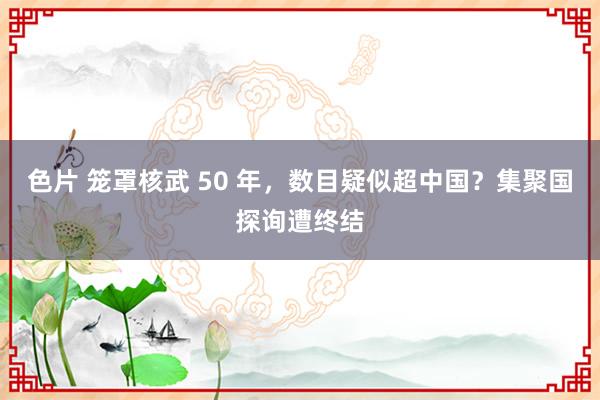 色片 笼罩核武 50 年，数目疑似超中国？集聚国探询遭终结