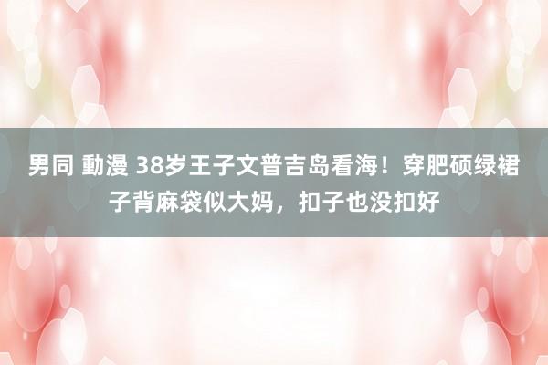 男同 動漫 38岁王子文普吉岛看海！穿肥硕绿裙子背麻袋似大妈，扣子也没扣好