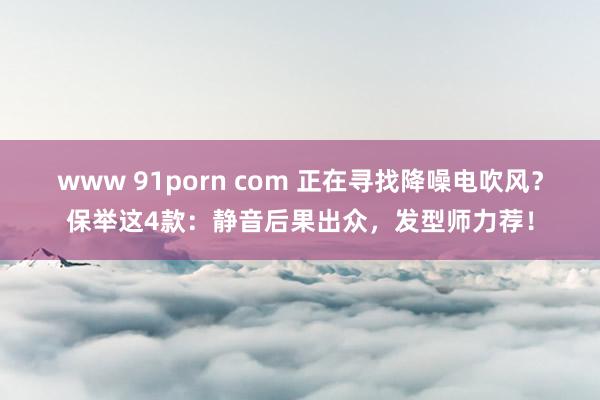 www 91porn com 正在寻找降噪电吹风？保举这4款：静音后果出众，发型师力荐！