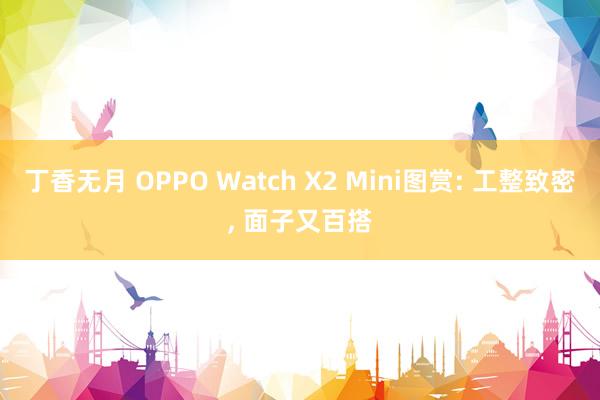 丁香无月 OPPO Watch X2 Mini图赏: 工整致密, 面子又百搭