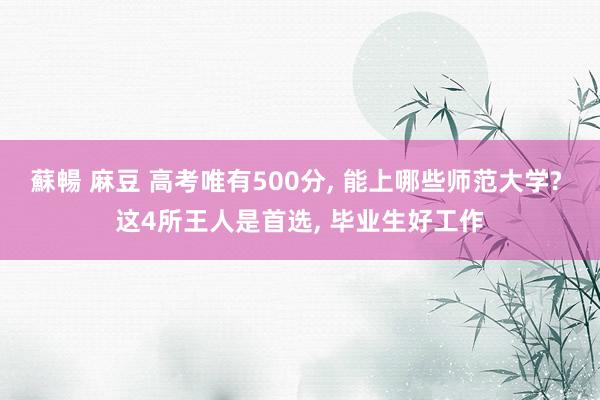 蘇暢 麻豆 高考唯有500分, 能上哪些师范大学? 这4所王人是首选, 毕业生好工作