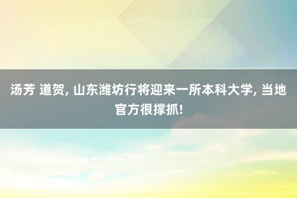 汤芳 道贺, 山东潍坊行将迎来一所本科大学, 当地官方很撑抓!
