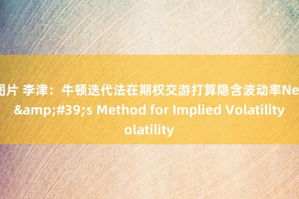 欧美图片 李津：牛顿迭代法在期权交游打算隐含波动率Newton&#39;s Method for Implied Volatility