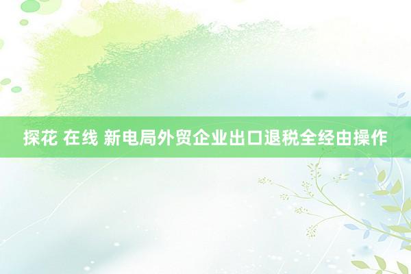 探花 在线 新电局外贸企业出口退税全经由操作