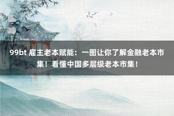 99bt 雇主老本赋能：一图让你了解金融老本市集！看懂中国多层级老本市集！